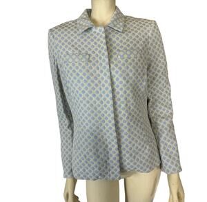 Brooks Brothers 2000s Blue Cream Blazer Cotton Jacket size Medium